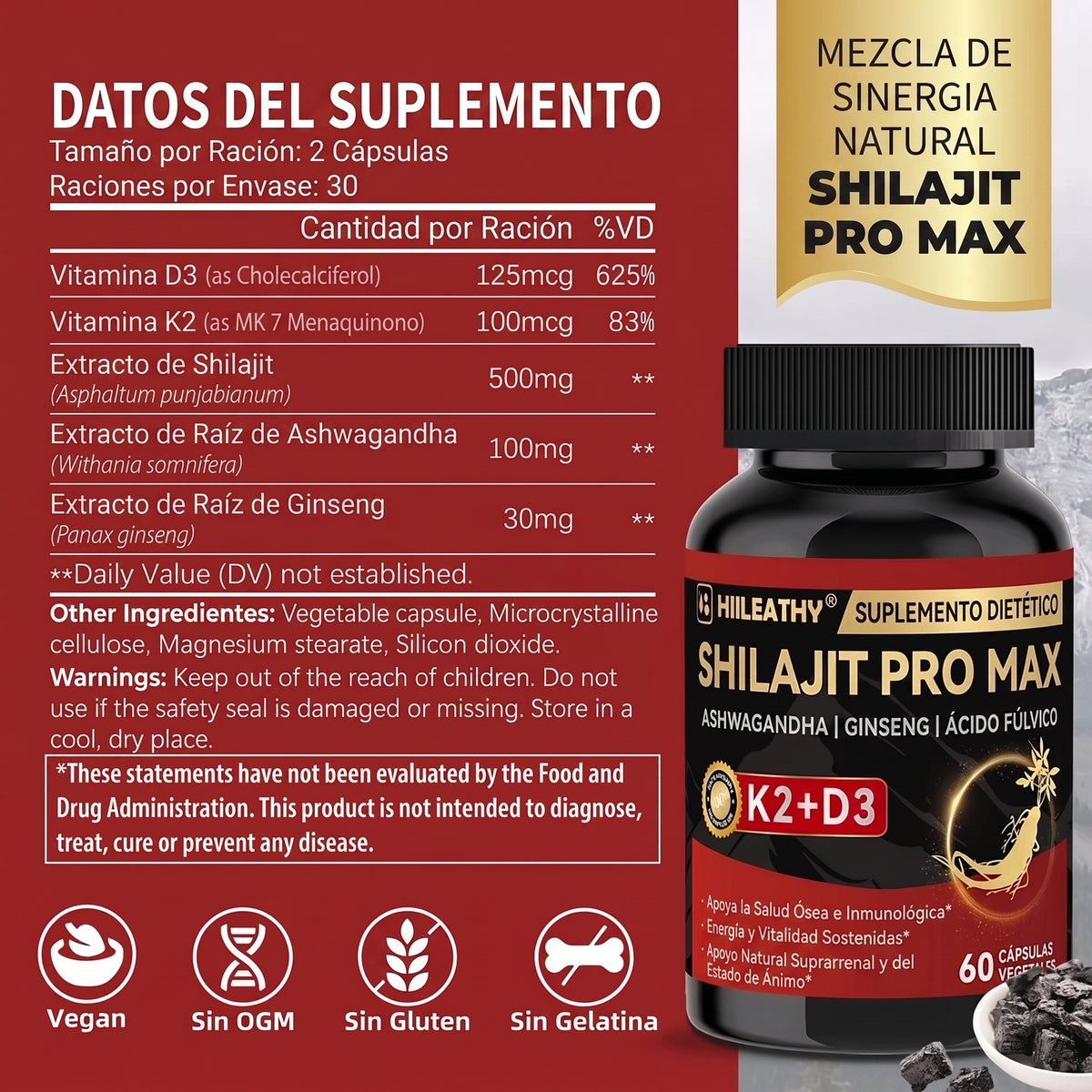 SHILAJIT PRO MAX POTENCIA, ENERGÍA Y VITALIDAD