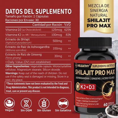 SHILAJIT PRO MAX POTENCIA, ENERGÍA Y VITALIDAD