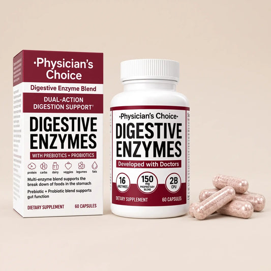 PHYSICIAN'S CHOICE ENZIMAS DIGESTIVAS PARA LA HINCHAZÓN Y LA DIGESTIÓN