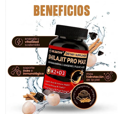 SHILAJIT PRO MAX POTENCIA, ENERGÍA Y VITALIDAD